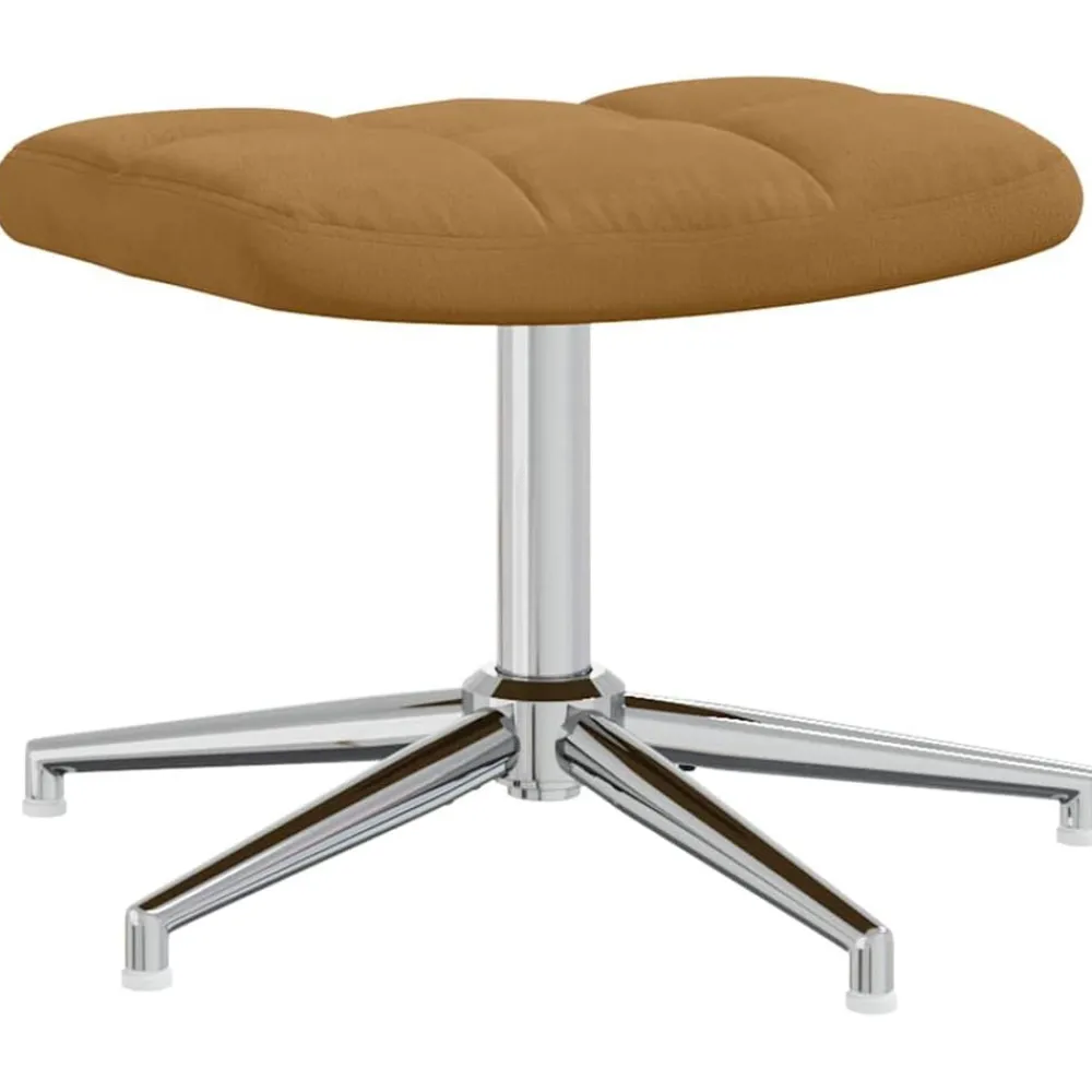 vidaXL Sillas-Sillón de relax con taburete terciopelo marrón