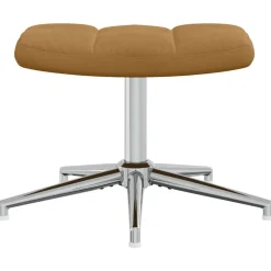 vidaXL Sillas-Sillón de relax con taburete terciopelo marrón
