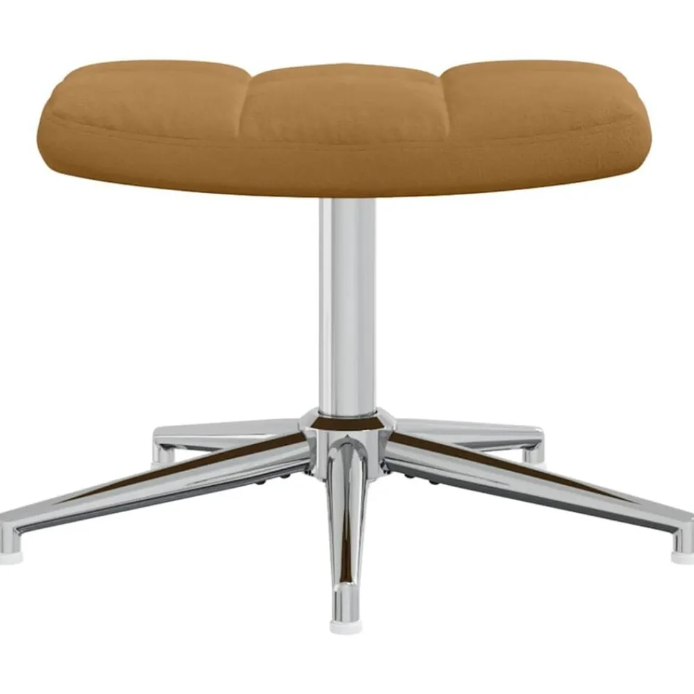 vidaXL Sillas-Sillón de relax con taburete terciopelo marrón