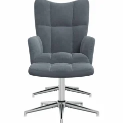 vidaXL Sillón de relax con taburete terciopelo Gris oscuro Hot