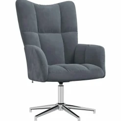 vidaXL Sillón de relax con taburete terciopelo Gris oscuro Hot