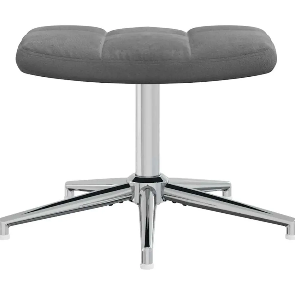 vidaXL Sillón de relax con taburete terciopelo Gris oscuro Hot