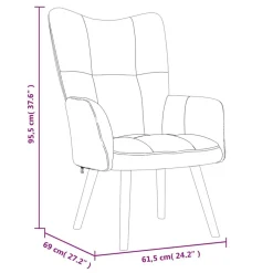 vidaXL Sillas-Sillón de relax con taburete terciopelo