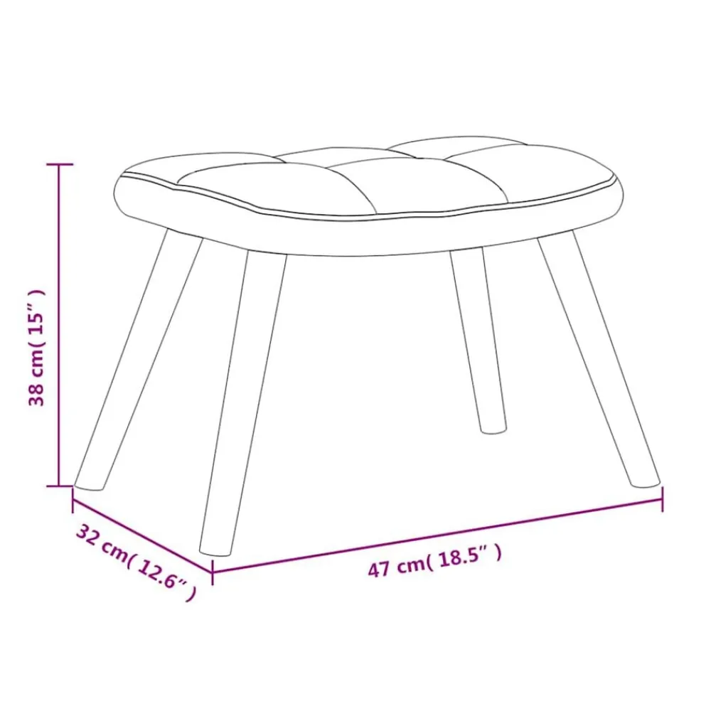 vidaXL Sillas-Sillón de relax con taburete terciopelo