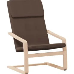 vidaXL Sillón de relax con taburete tela marrón oscuro Marr&oacute;n Outlet