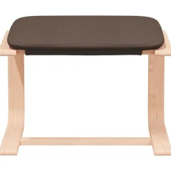 vidaXL Sillón de relax con taburete tela marrón oscuro Marr&oacute;n Outlet