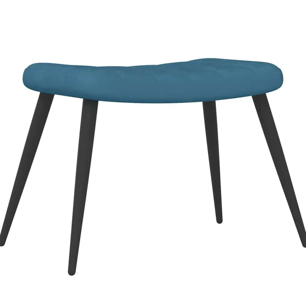 vidaXL Sillón de relax con taburete terciopelo Azul Online