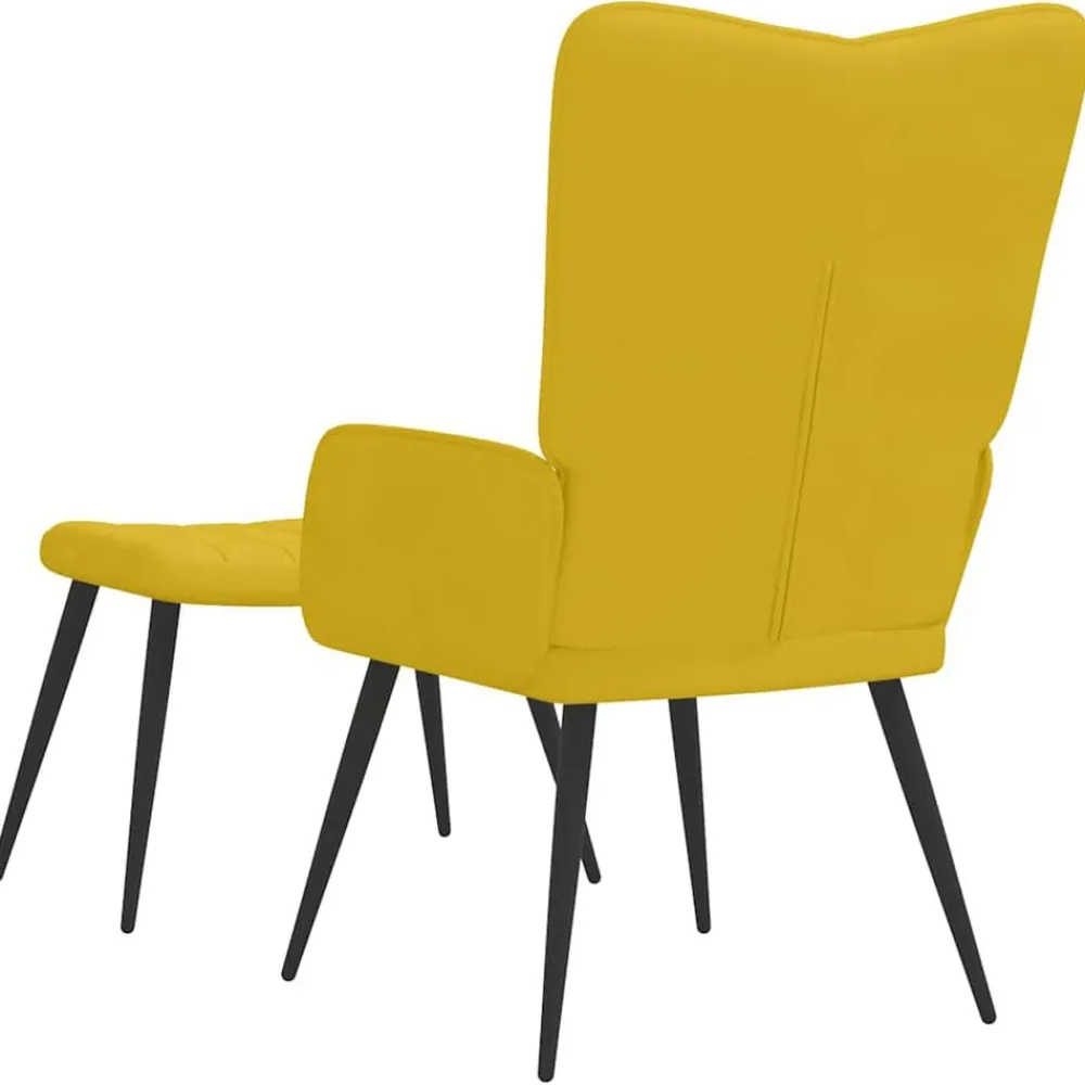 vidaXL Sillas-Sillón de relax con taburete terciopelo