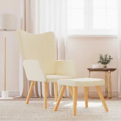vidaXL Sillas-Sillón de relax con reposapiés de tela color
