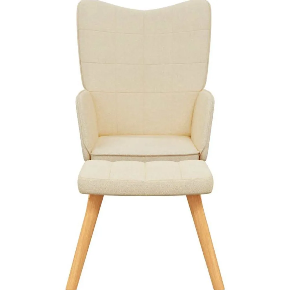 vidaXL Sillas-Sillón de relax con reposapiés de tela color