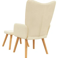 vidaXL Sillas-Sillón de relax con reposapiés de tela color