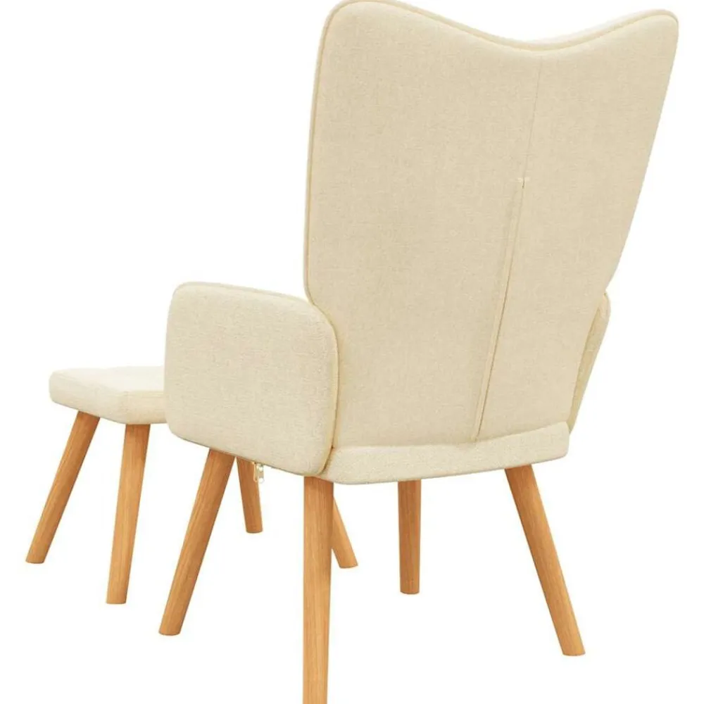 vidaXL Sillas-Sillón de relax con reposapiés de tela color