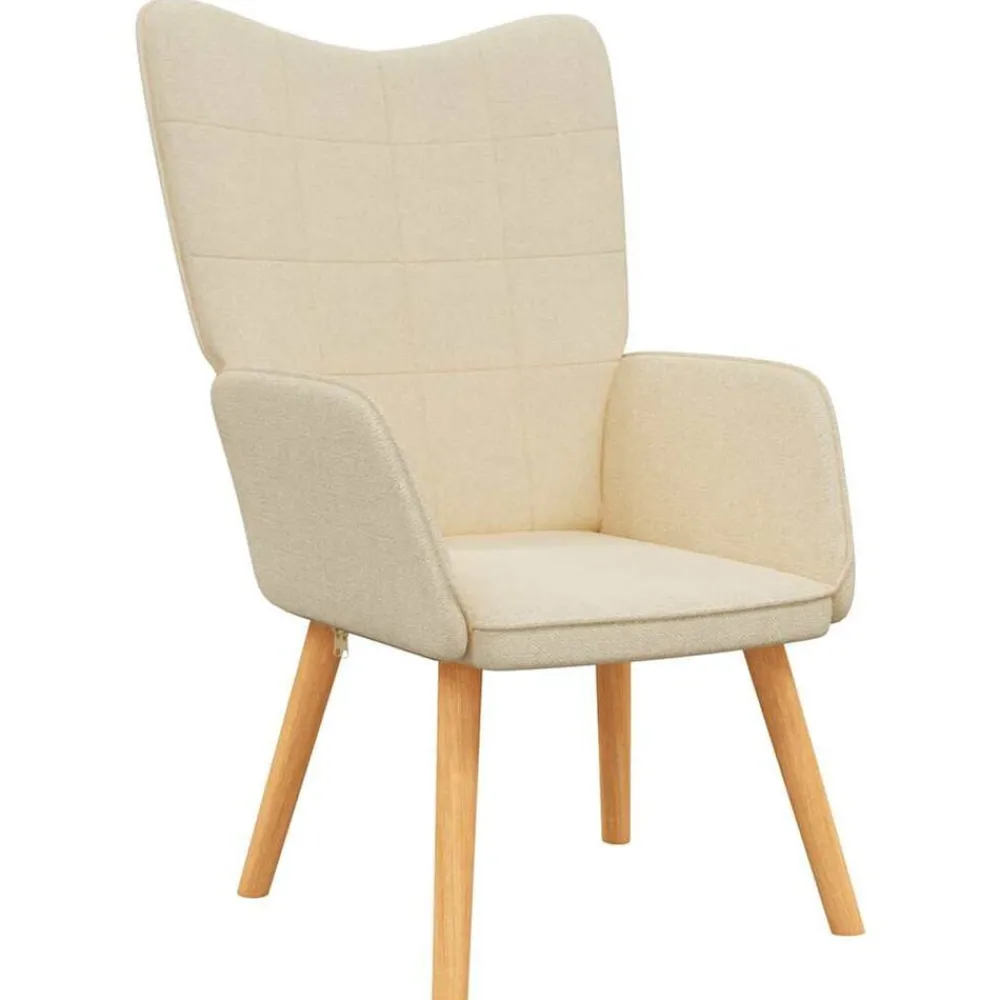 vidaXL Sillas-Sillón de relax con reposapiés de tela color