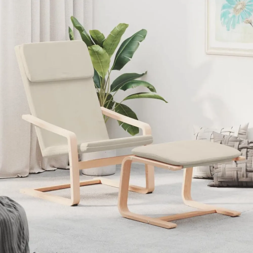 vidaXL Sillas-Sillón de relax con taburete tela color