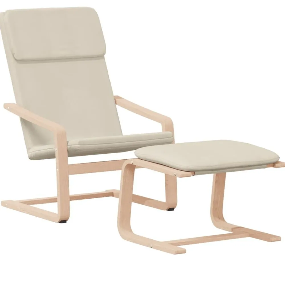vidaXL Sillas-Sillón de relax con taburete tela color