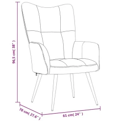 vidaXL Sillón de relax con taburete de terciopelo Gris claro Discount