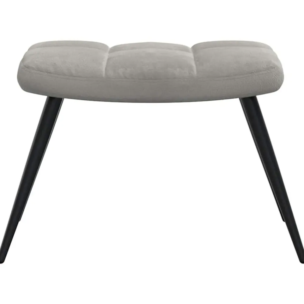 vidaXL Sillón de relax con taburete de terciopelo Gris claro Discount