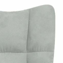 vidaXL Sillón de relax con taburete de terciopelo Gris claro Discount