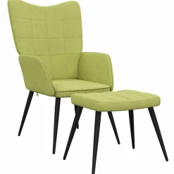vidaXL Sillas-Sillón de relax con reposapiés tela