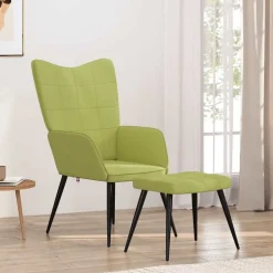 vidaXL Sillas-Sillón de relax con reposapiés tela