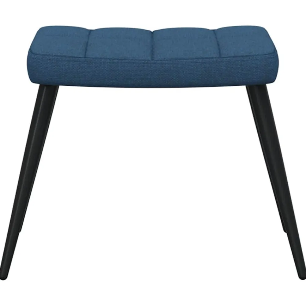 vidaXL Sillón de relax con reposapiés tela Azul New