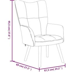 vidaXL Sillón de relax con taburete terciopelo Negro Hot