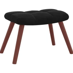 vidaXL Sillón de relax con taburete terciopelo Negro Hot
