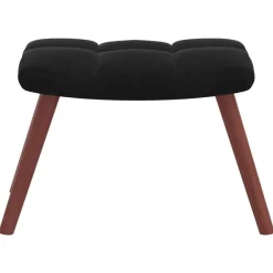 vidaXL Sillón de relax con taburete terciopelo Negro Hot