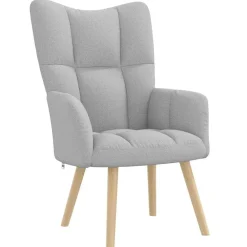 vidaXL Sillón de relax con reposapiés tela Gris nube Discount