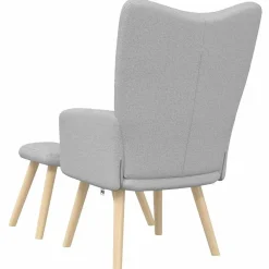 vidaXL Sillón de relax con reposapiés tela Gris nube Discount