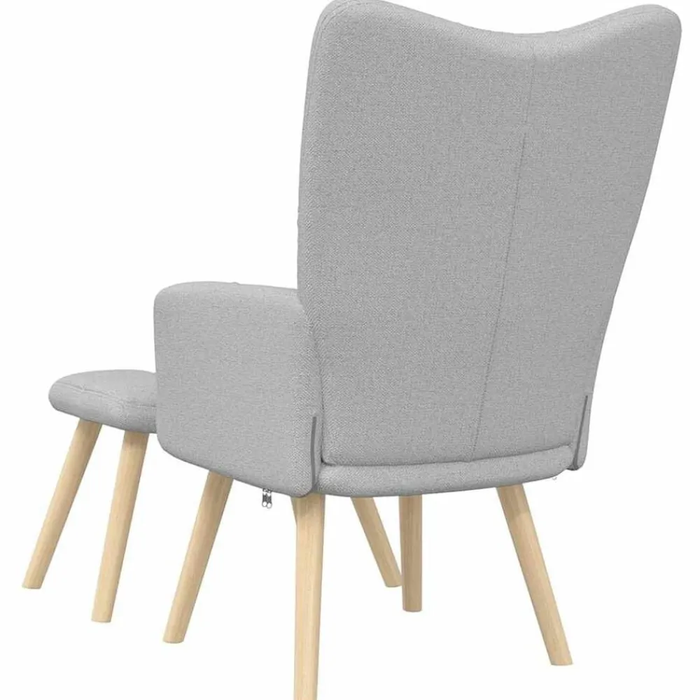 vidaXL Sillón de relax con reposapiés tela Gris nube Discount