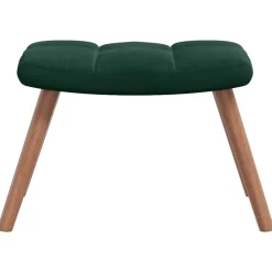 vidaXL Sillón de relax con taburete terciopelo Verde oscuro Discount