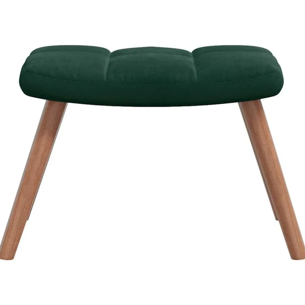 vidaXL Sillón de relax con taburete terciopelo Verde oscuro Discount