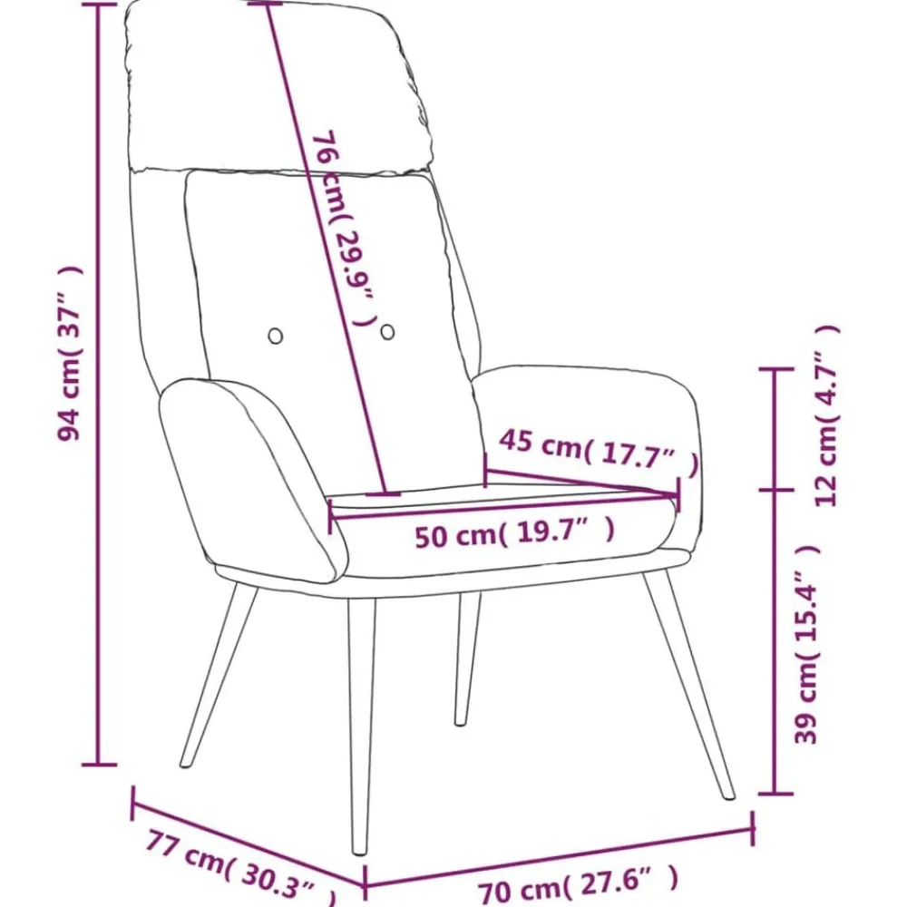vidaXL Sillas-Sillón de relax de cuero sintético de ante