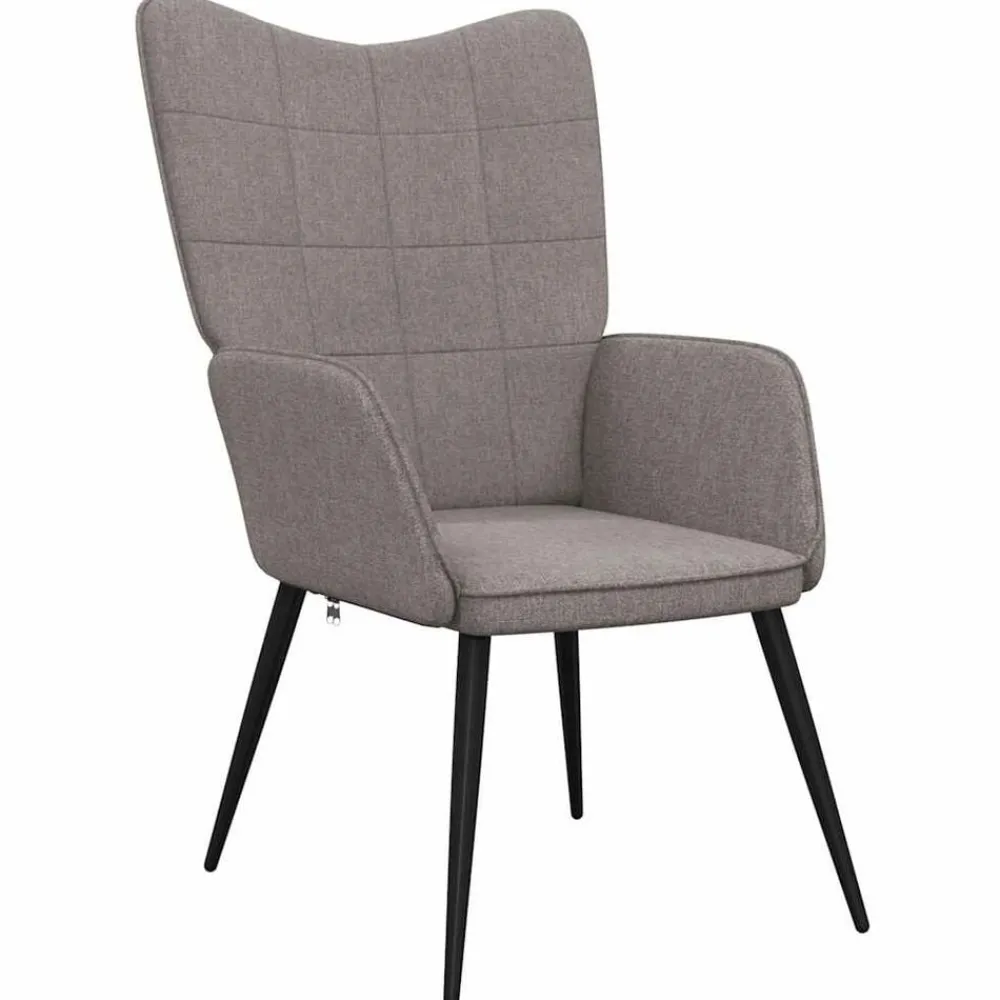 vidaXL Sillas-Sillón de relax de tela gris taupe