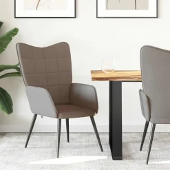 vidaXL Sillas-Sillón de relax de tela gris taupe