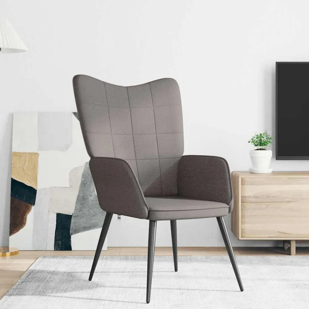 vidaXL Sillas-Sillón de relax de tela gris taupe