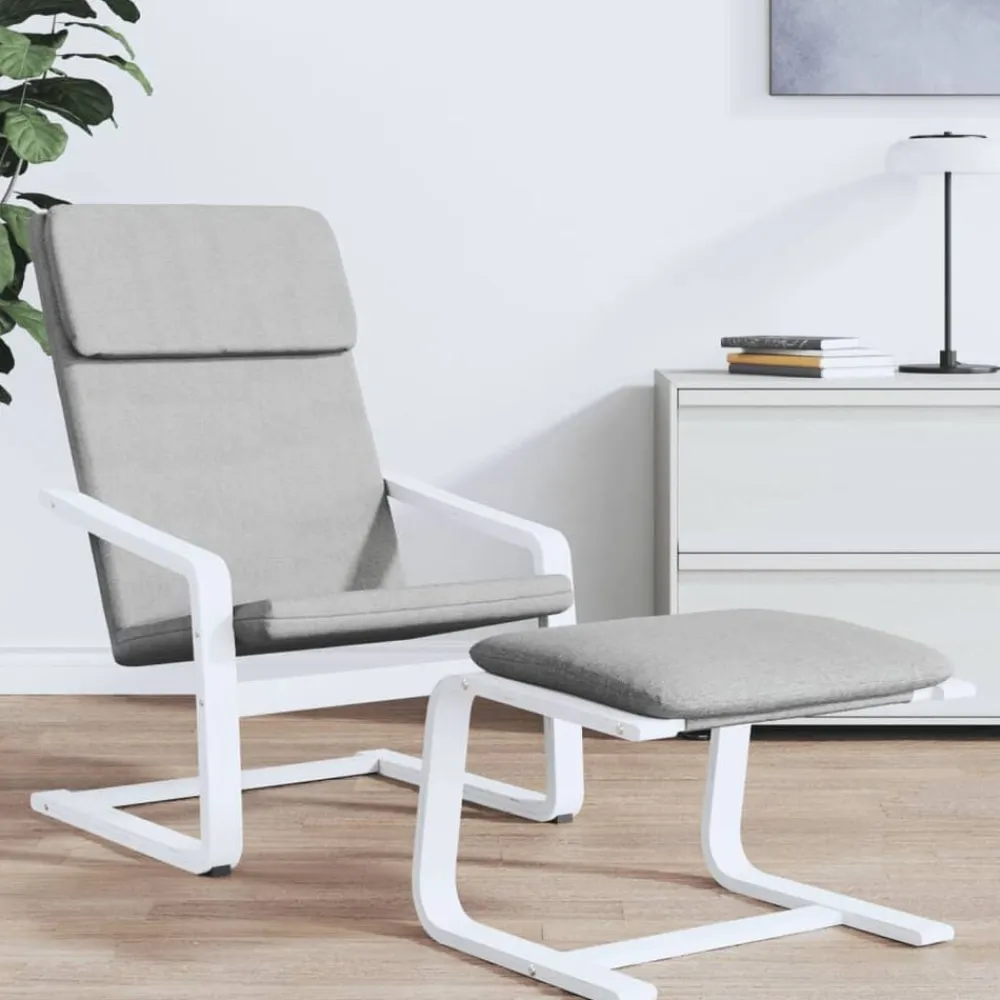 vidaXL Sillas-Sillón de relax de tela gris claro