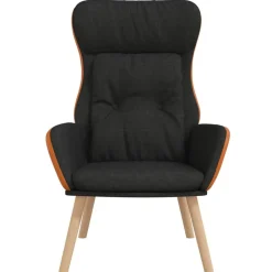 vidaXL Sillón de relax de tela y PVC Negro Sale