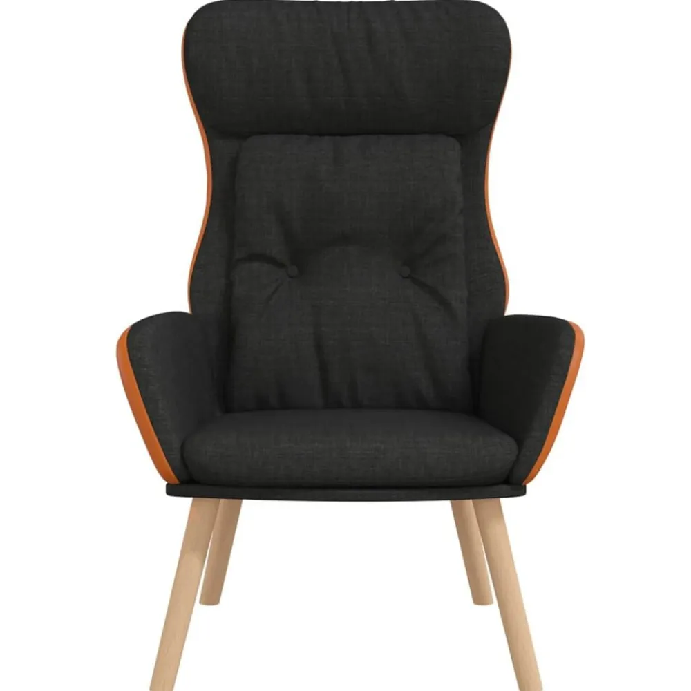 vidaXL Sillón de relax de tela y PVC Negro Sale