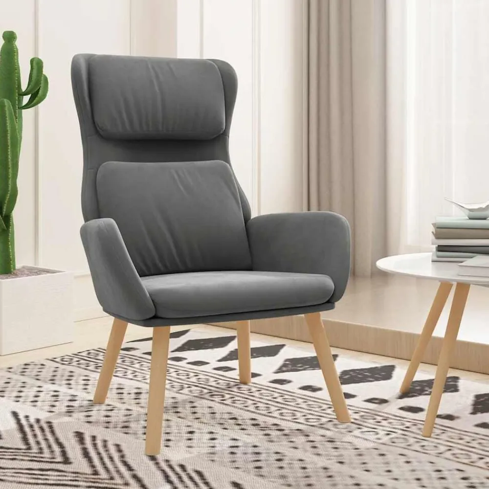 vidaXL Sillón de relax de terciopelo Gris oscuro Clearance