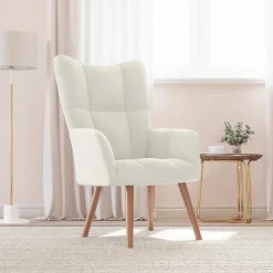 vidaXL Sillón de relax de terciopelo crema Blanco Clearance