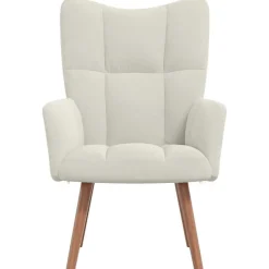 vidaXL Sillón de relax de terciopelo crema Blanco Clearance