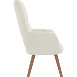 vidaXL Sillón de relax de terciopelo crema Blanco Clearance