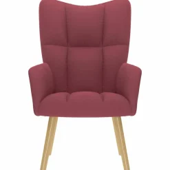 vidaXL Sillas-Sillón de relax de tela color rojo tinto
