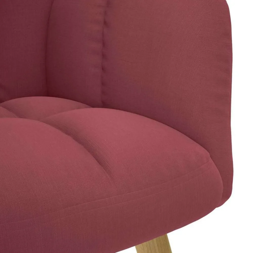 vidaXL Sillas-Sillón de relax de tela color rojo tinto