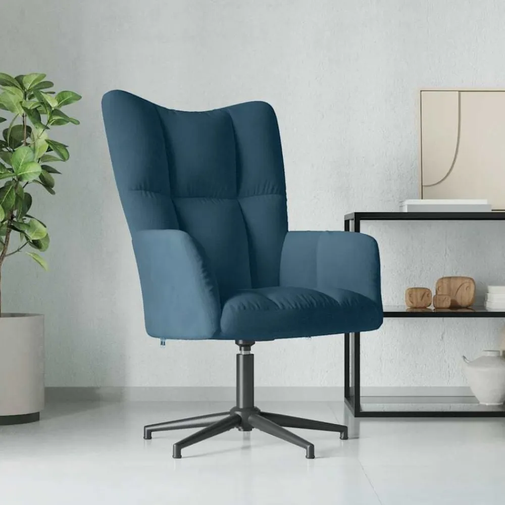 vidaXL Sillón de relax de terciopelo Azul Clearance