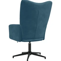 vidaXL Sillón de relax de terciopelo Azul Clearance