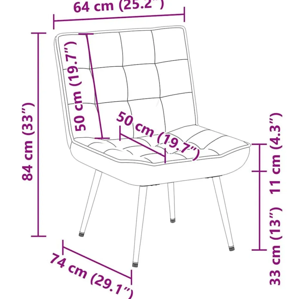 vidaXL Sillas-Sillón de relax terciopelo 64x74x84 cm