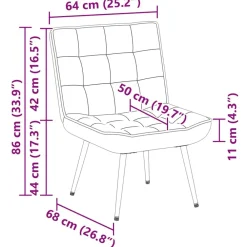 vidaXL Sillas-Sillón de relax terciopelo 64x74x84 cm